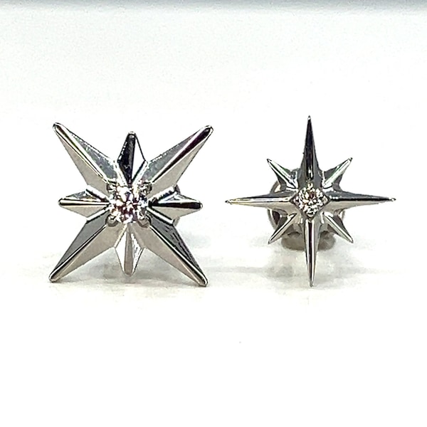 Titanium ASTM F136 (in20) Zirconia Multi Spike Star internally threaded 1.2mm (16ga) suitable for conch, tragus, helix, cartilage, flat etc