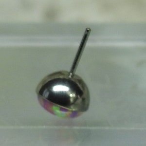 Titanium Fire ASTM F136 tl01 Opal Bezel Fit Threadless Push Pin 16g-20g 1.2-0.8mm Suitable for Conch, Tragus, Helix, Medusa, Labret, ect image 9