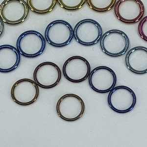 Titanium ASTM F136 Anodised Clicker Hoop 0.8-1.6mm 20ga-14ga suitable for septum, eyebrow, conch, nostril, daith, rook, cartilage etc image 2