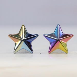 Titanium ASTM F136 (in87) Star internally threaded 1.2mm (16ga) suitable for conch, helix, cartilage, lobe, flat, medusa, monroe, tragus etc