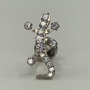 Titanium ASTM F136 (in202) Gecko, Lizard internally threaded 1.2mm (16ga) suitable for conch, tragus, helix, cartilage, lobe, etc