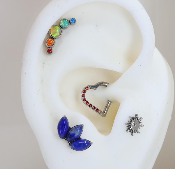 Titanium ASTM F136 (cl107) Zirconia Heart Clicker 1.2mm (16ga
