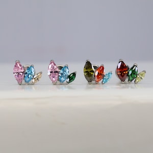 Titanio ASTM F136 (in251) zirconia arco marquesa rosca interna 1,2 mm (16ga) adecuado para hélice, cartílago, caracola, trago, lóbulo, etc.