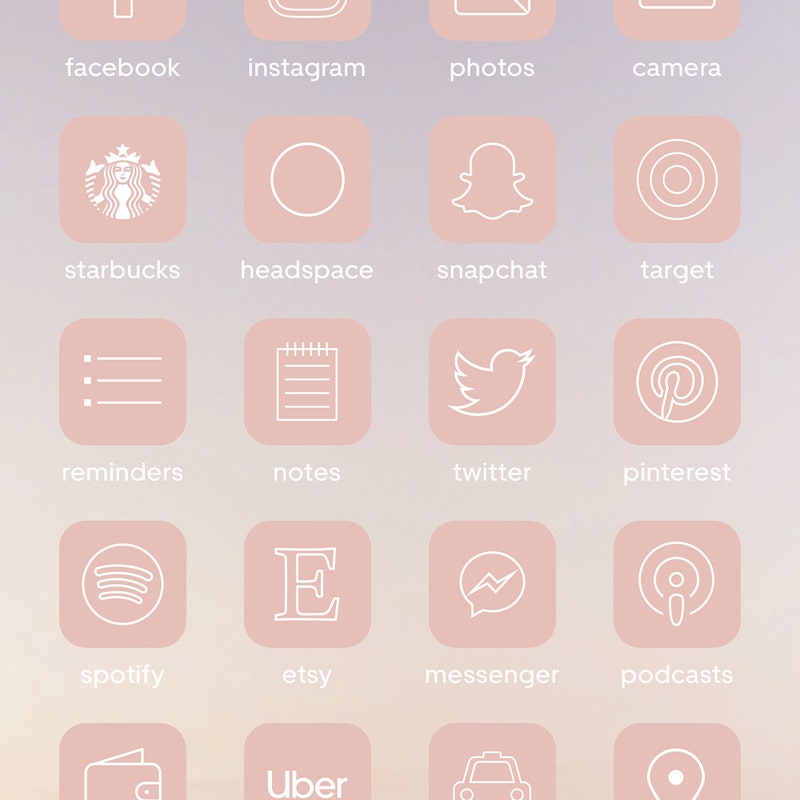 Pink App Icons - Etsy