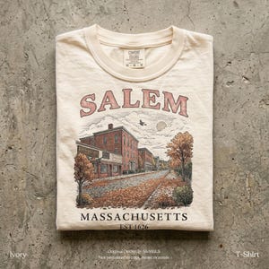 Salem Massachusetts Vintage Hexe Shirt, Halloween Sweatshirt, Herbst Salem MA Grafik T-Shirt, Gruselige Saison Herbst Sweatshirt Bild 4