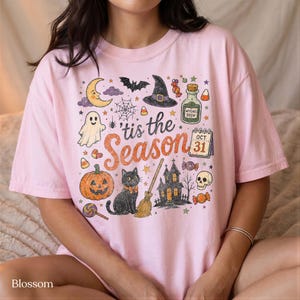 Halloween Sweatshirt, Tis the Season Cute Spooky Crewneck, Comfort Colors T-Shirt image 6
