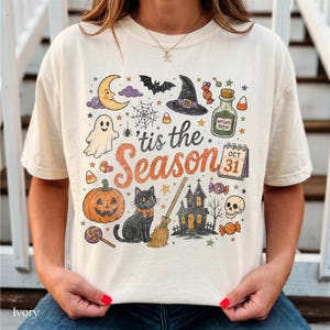 Halloween Sweatshirt, Tis the Season Cute Spooky Crewneck, Comfort Colors T-Shirt image 5