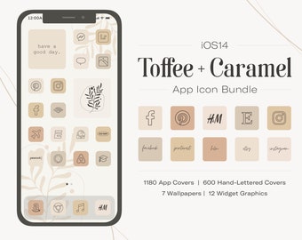 Toffee Caramel iPhone App Icons | Boho Theme (Digital Download)