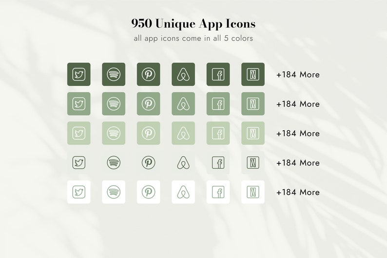 Sage Green iPhone App Icons iOS14 App Icons 950 Unique App Etsy