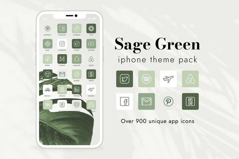 Sage Green iPhone App Icons iOS14 App Icons 950 Unique App Etsy