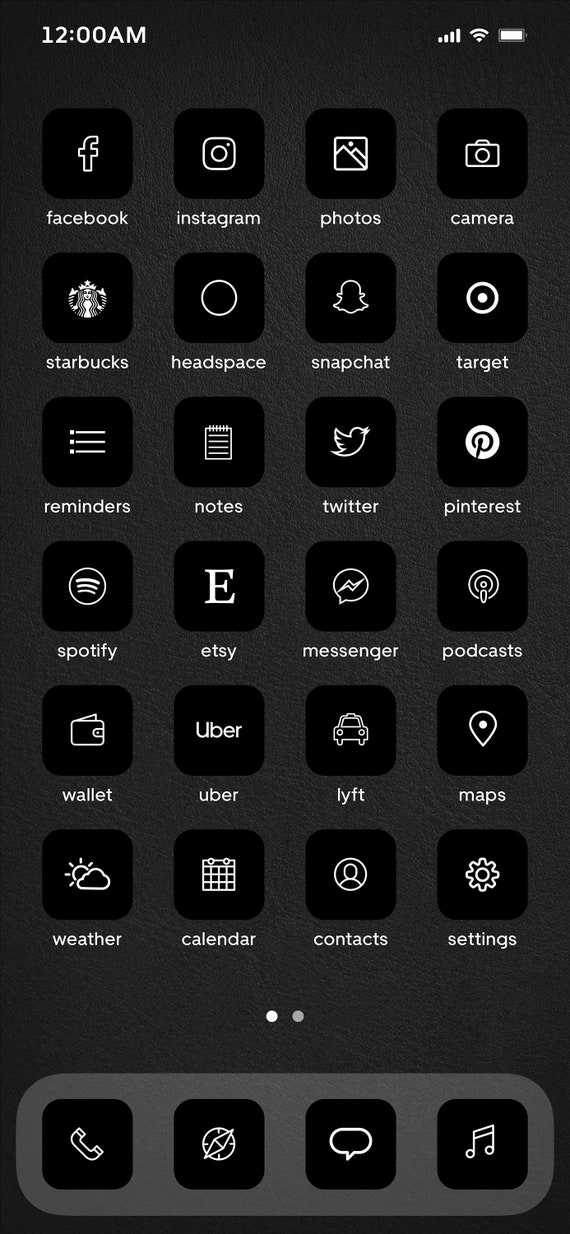 Black Minimal Iphone Ios14 App Icons 50 Unique Icons Etsy Black Minimal Iphone Ios14 App Icons 50 Unique Icons Etsy