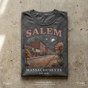 Salem Massachusetts Vintage Hexe Shirt, Halloween Sweatshirt, Herbst Salem MA Grafik T-Shirt, Gruselige Saison Herbst Sweatshirt Bild 5