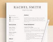 Minimalist Resume Template, Cover Letter, CV Template (Word, Google Docs)