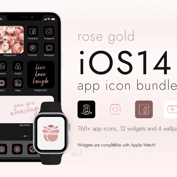 Ios 14 Aesthetic Rose Gold - Etsy