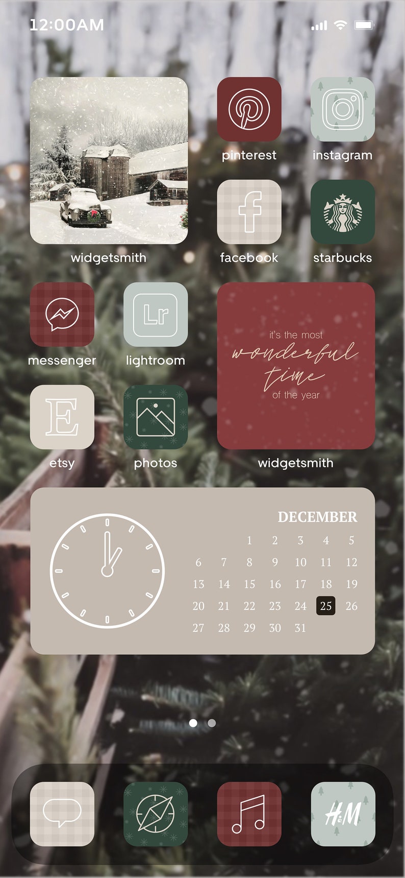Farmhouse Christmas  Christmas iOS 14 App Icons  100 icons image 4