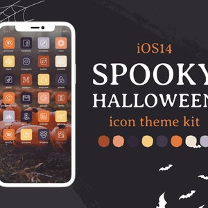 Spooky Halloween Fall | iPhone iOS16 App Icons | 190 icons in 8 colors | Halloween Wallpapers & Widgets | High Quality | iPhone Widgets