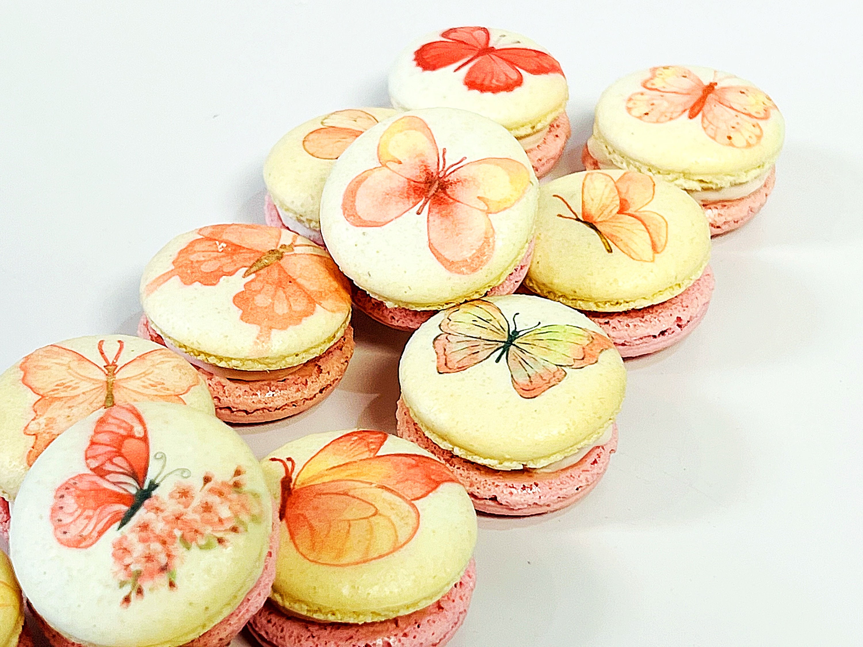 Pink Butterfly Bliss Macarons Packs of 6, 12, or 24 - Etsy