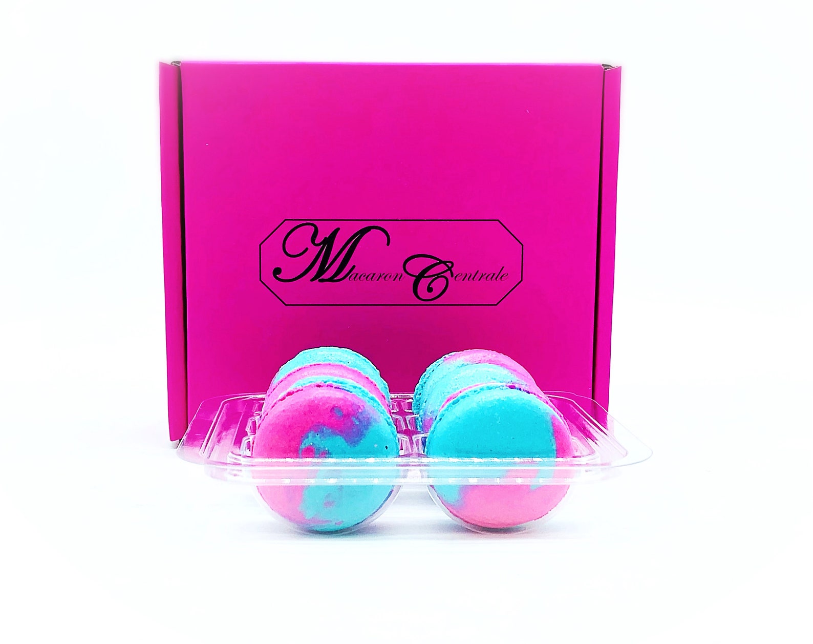 6 Pack Blue Raspberry French Macarons - Etsy