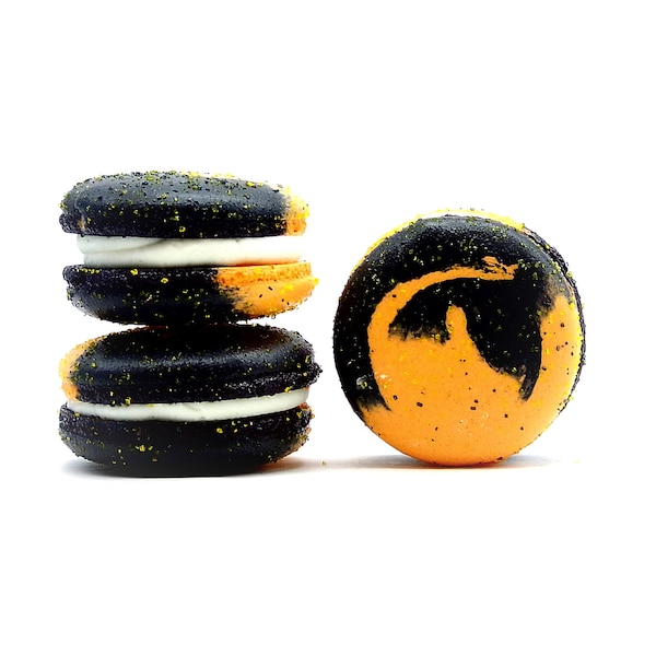 Macarons végétaliens à la citrouille et au chocolat | Disponible en pack de 4 et 12 |