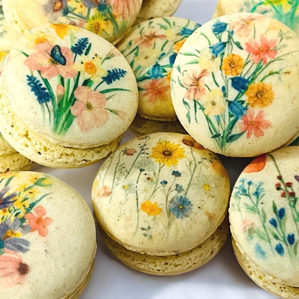 Pastel Wildflower French Macaron Set