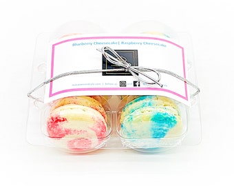 6 Blueberry Cheesecake & Raspberry Cheesecake Macarons Value Pack