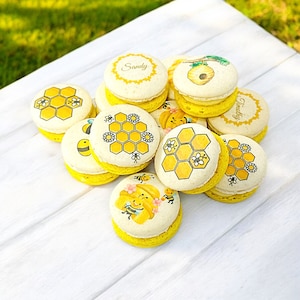 Bee and Honeycomb Custom Macarons - Choose Your Flavor