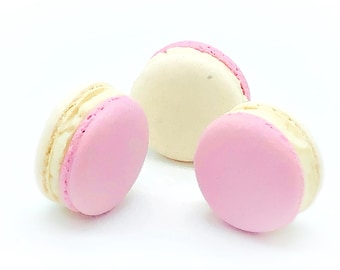 6 Pack Raspberry White Chocolate Ganache Macarons