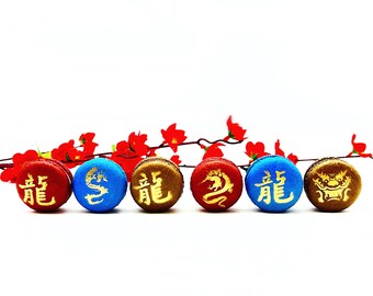 Year of The Dragon | Assorted French Macaron decorated with Gold Dust