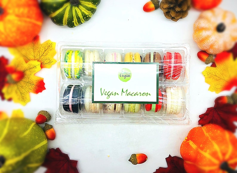 Surprise Me 12 Pack Vegan French Macarons Set , Dairy Free 12 Different Flavors of Fun image 2