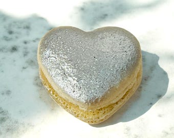 Silver Heart French Macarons | Ideal for Valentine's Day gifts, birthdays, weddings, anniversaries and more