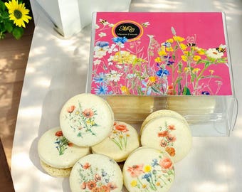 Wildflower Garden Macarons – Custom Flavors Available in 6 or 12 Pack