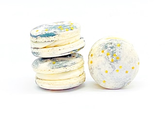 Vegan Planet | The White Planet | White Chocolate Peppermint Vegan Macarons | Available in 4 & 12 Pack