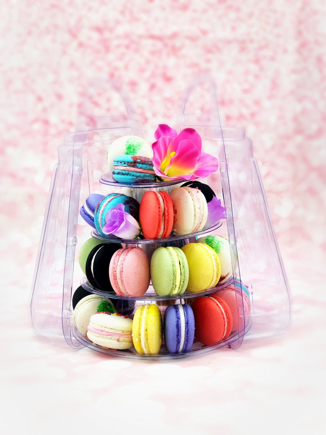 4 Tier Macaron Tower With Protective Case | Adjustable and