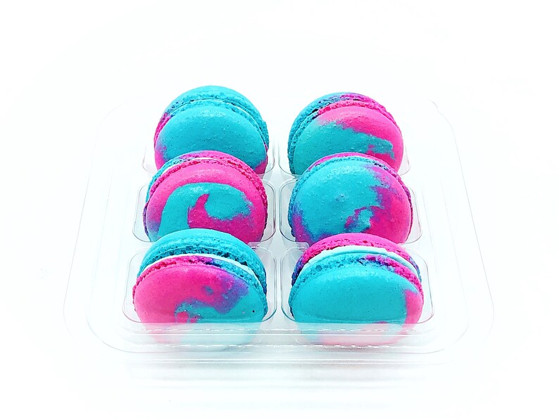 6 Pack Blue Raspberry French Macarons - Etsy