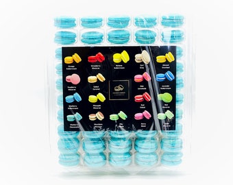 50 Pack Blueberry Buttercream  French Macaron Value Pack