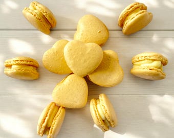 Peach Heart French Macarons | Ideal for Valentine's Day gifts, birthdays, weddings, anniversaries and more