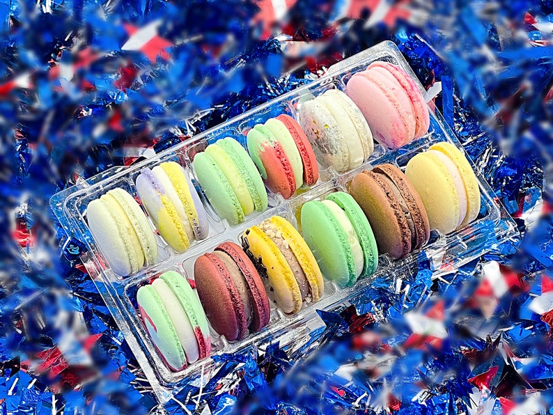 Surprise Me 12 Pack Vegan French Macarons Set , Dairy Free 12 Different Flavors of Fun image 3