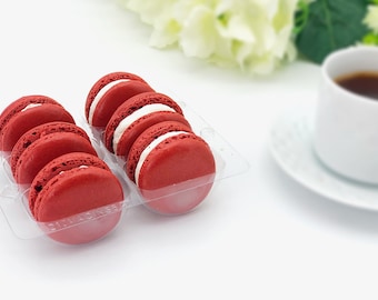 6 Pack  red velvet macarons | ideal for celebratory events.