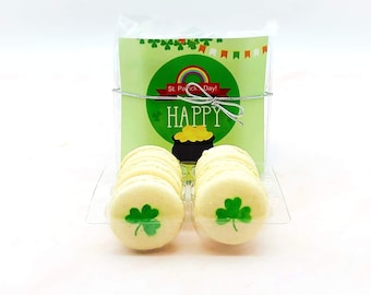 Shamrock French Vanilla Macaron Set | 6 Pack, perfect for upcoming St. Patrick's Day Celebration