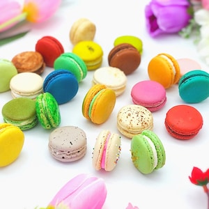 MOM 12 Pack Assortment French Macarons Each macaron is labeled with its flavor for easy identification image 2