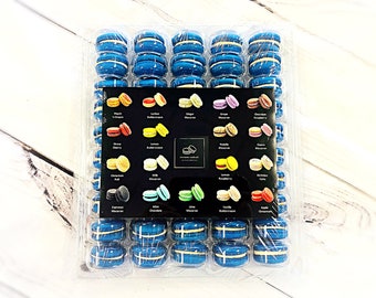 50 Pack Blue Caramel  French Macaron Value Pack