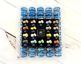 50 Pack Blue Caramel  French Macaron Value Pack