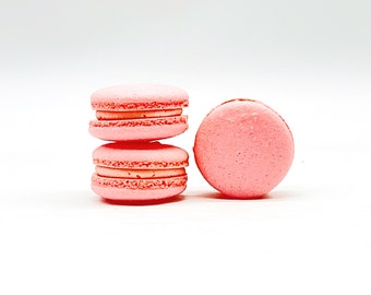 Vegan Rose Raspberry Macarons | Available in 4 & 12 Pack|