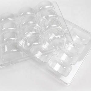 30 Pcs White Kraft Box With Crystal Clear Clamshell for Wax Melts Clamshells  for Wax Melts Wax Melt Clamshells 6 Cavity 