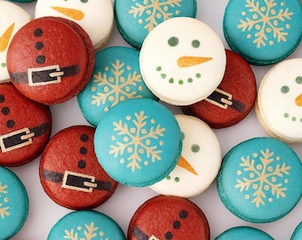 Christmas French Macaron Set | Available in 12 and 24 Pack.