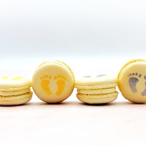 BIC | Baby is Coming Set 6 Pack  French Macarons | Perfect for Baby Shower and Baby Gender Reveal Pary