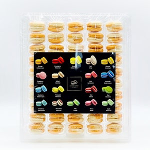 50 Pack White Chocolate Apricot French Macaron Value Pack