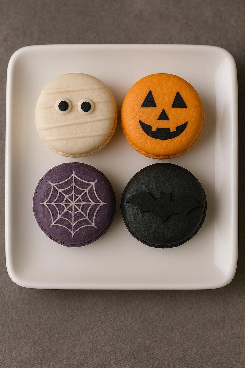 Ghostly Macaron Tower: Halloween Dessert Centerpiece - Etsy