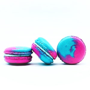 6 Pack Blue Raspberry French Macarons - Etsy