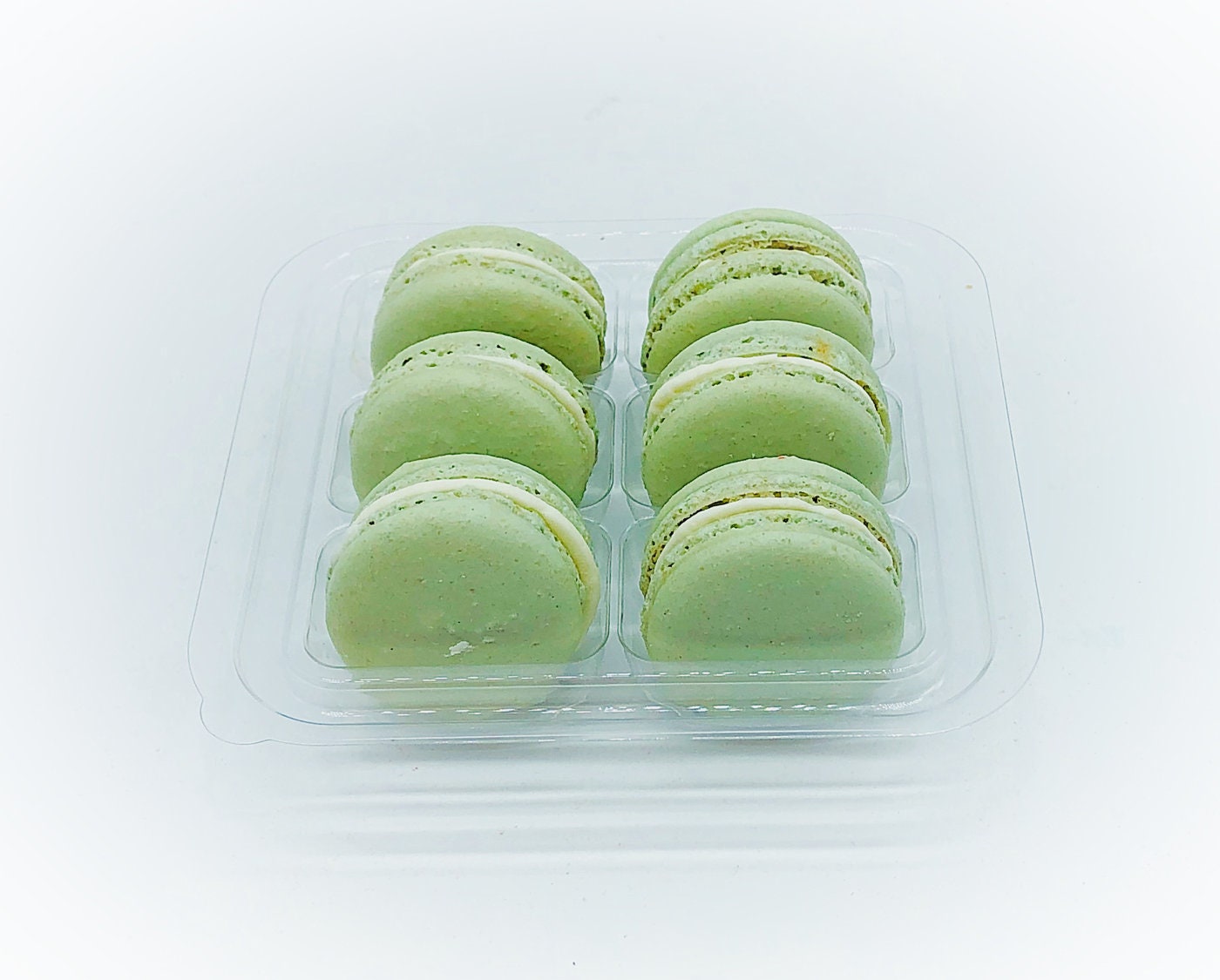 6 Pack Light Green Macarons | Apple White Chocolate Buttercream